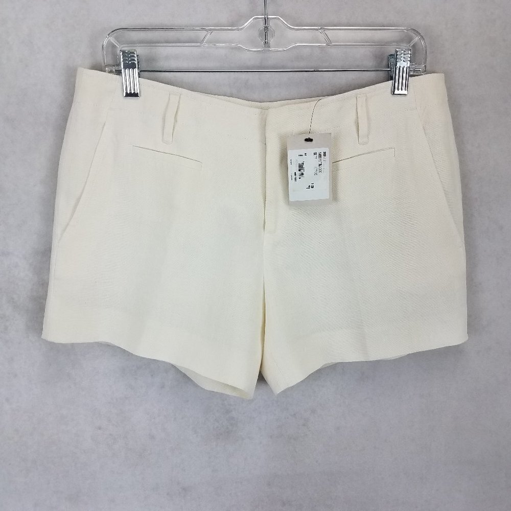 GUCCI Size 40 Cruise Holiday Canvas Linen Shorts in Off White/ Ivory NEW w FLAW